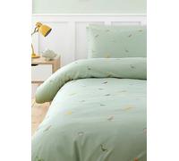 Catherine Lansfield Embroidered Dinosaur Duvet Cover Set Green