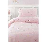 Catherine Lansfield Embroidered Unicorn Duvet Cover Set Pink