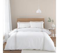 Bianca Embroidery Leaf 180 Thread Count Cotton King Duvet Cover Set with Pillowcases Natural