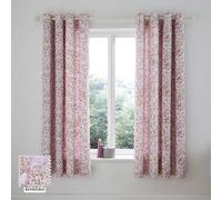 Catherine Lansfield Enchanted Butterfly 66X72 Inch Fully Reversible Eyelet Curtains Two Panels Pink