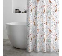 Catherine Lansfield Enchanted Twilight Animals 180X180Cm Shower Curtain White