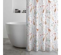Catherine Lansfield Enchanted Twilight Animals 180x180cm Shower Curtain White