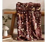 Catherine Lansfield Enchanted Twilight Animals Blanket Throw Chocolate