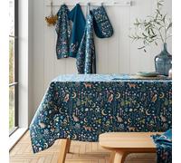Catherine Lansfield Enchanted Twilight Animals Cotton 137x229cm Table Cloth Navy Blue