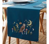 Catherine Lansfield Enchanted Twilight Animals Cotton 33x220cm Dining Table Runner Navy Blue