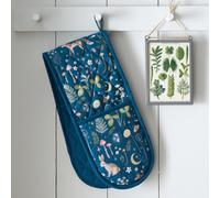 Catherine Lansfield Enchanted Twilight Animals Cotton Kitchen Double Oven Glove Navy Blue