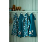 Catherine Lansfield Enchanted Twilight Animals Kitchen Tea Towel 4 Pack Green