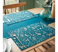 Catherine Lansfield Enchanted Twilight Animals Dining Placemat 4 Pack Green