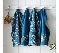 Catherine Lansfield Enchanted Twilight Animals Kitchen Tea Towel 4 Pack Navy