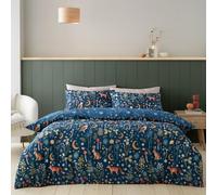 Catherine Lansfield Enchanted Twilight Animals Reversible Double Duvet Cover Set