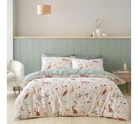 'Enchanted Twilight Animals' Reversible Duvet Cover Set Catherine Lansfield Natural Single