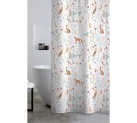 Catherine Lansfield 'enchanted Twilight Animals' Shower Curtain In White White 180cm width x 180cm drop