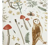 Catherine Lansfield Enchanted Twilight Natural Wallpaper Flowers Animal Print