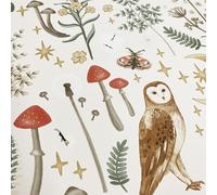 Catherine Lansfield Enchanted Twilight Natural Wallpaper Flowers Animal Print