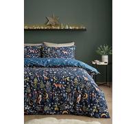 Catherine Lansfield Duvet Set Enchanted Twilight Animals Reversible incl. Pillowcase Navy Single