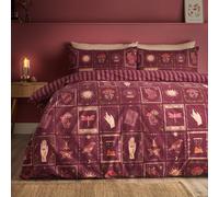 Catherine Lansfield Enchanted Witchcraft Single Duvet Cover Set Plum | Reversible