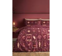 Catherine Lansfield Enchanted Witchcraft Reversible Halloween Duvet Cover Set in Plum | Size: Single Catherine Lansfield Plum Single
