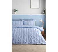 Catherine Lansfield Epping Textured Stripe Duvet Cover Set King Blue