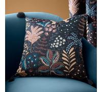 Catherine Lansfield Exotic Leaves Soft Recycled Polyester Velour 45x45 cm Cushion Black