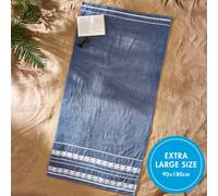 Catherine Lansfield Extra Large Beach Towel Anchors 90 x 180cm 100% Cotton Blue