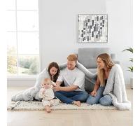 Catherine Lansfield Extra Large Cuddly Deep Pile Faux Fur Family Size 245x280cm Large Blanket Throw Silver Grey