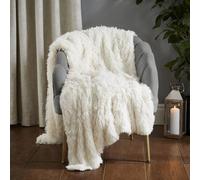 Catherine Lansfield Cuddly Deep Pile Blanket Throw 245x280cm Cream
