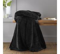 Catherine Lansfield Extra Large Raschel Velvet Touch 200x240cm Blanket Throw Black