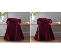 Catherine Lansfield Extra Large Raschel Velvet Touch 200X240cm Throw Red, DS/52645/W/200240/RE (Pack of 2)
