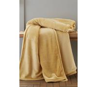 Catherine Lansfield Extra Large Raschel Velvet Throw Ochre 200x240cm