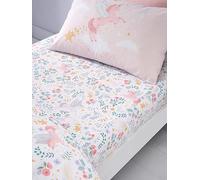 Catherine Lansfield Fairytale Unicorn Double Fitted Sheet White