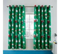 Catherine Lansfield Farmyard Animals 66X72 Inch Eyelet Curtains Two Panels Green