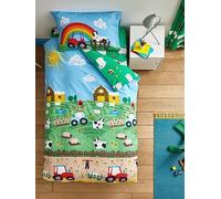Catherine Lansfield Farmyard Animals Reversible Duvet Cover Set - Junior