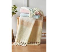 Catherine Lansfield Faux Mohair Check Throw - Natural