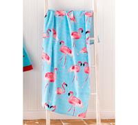 Catherine Lansfield Flamingo Beach Towel Blue