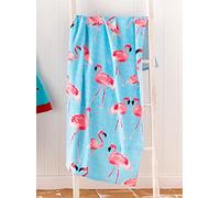 Catherine Lansfield Flamingo Beach Towel Blue