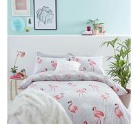 Catherine Lansfield Flamingo Easy Care King Duvet Set Grey