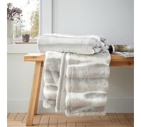Catherine Lansfield Flint Cosy Faux Fur 130x170 cm Blanket Throw Silver Grey