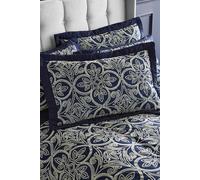 Catherine Lansfield 'flock Trellis' Pillowsham Pair With Envelope Closure In Navy Navy Standard Pillow Case