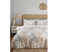 Catherine Lansfield Floral Foliage Natural Duvet Cover Set Green
