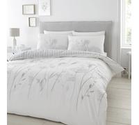 Catherine Lansfield Meadowsweet Floral Reversible Single Duvet Cover Set with Pillowcase White