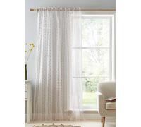 Catherine Lansfield Floral Stripe Slot Top Voile Natural