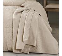 Catherine Lansfield Folkstone Geo 220x230cm Bedspread Natural