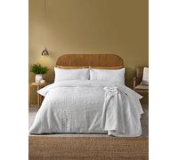 Catherine Lansfield Folkstone Geo Duvet Cover Set White