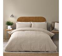 Catherine Lansfield Folkstone Geo Super King Duvet Cover Set with Pillowcases Natural