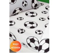Catherine Lansfield Cosy Football Fleece Junior Fitted Sheet White