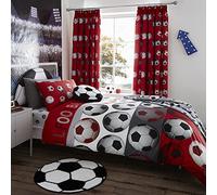 Catherine Lansfield Football Red Duvet Cover Set 160 x 200 + 50 x 80 cm