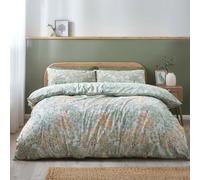 Catherine Lansfield Reversible Duvet Cover Set Forest Blossom with Pillowcases Green King