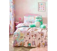 Catherine Lansfield Kids Forever Together Reversible Double Duvet Cover Set with Pillowcases Pastel