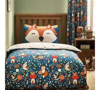 Catherine Lansfield Fox And Woodland Friends Reversible Single Duvet Cover Set With Pillowcase Green