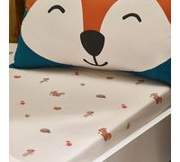 Catherine Lansfield Fox and Woodland Friends Single Fitted Sheet Cream